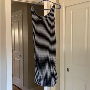 Black and gray striped dress-maternity